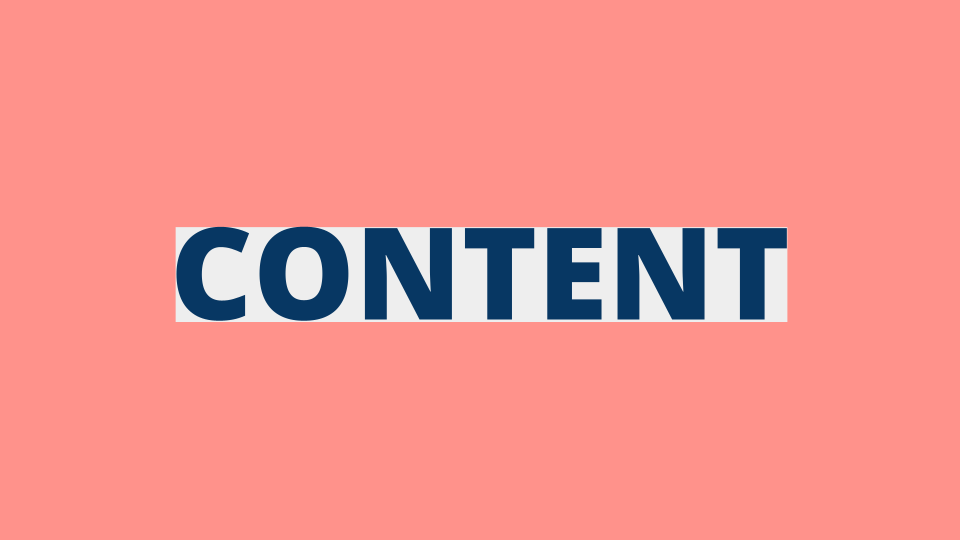 The word content with a colour box around it